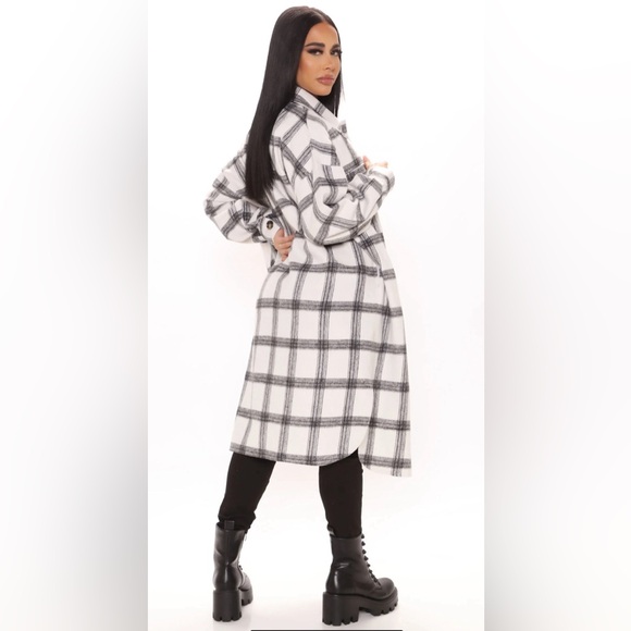 Fashion Nova Plaid Midi Jacket ..oversized..size Large - Picture 4 of 13